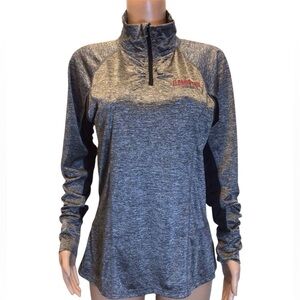 J America Womens Size L Florida State Seminoles 1/4 Zip Pullover Gray Black